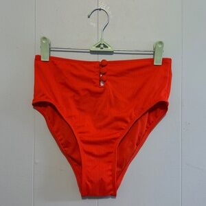 Xhilaration Red Ribbed High Waist Bikini Bottoms Size Medium NWT!